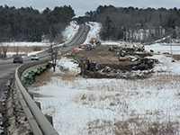 View of construction from northern end of Station 46 Br. looking north